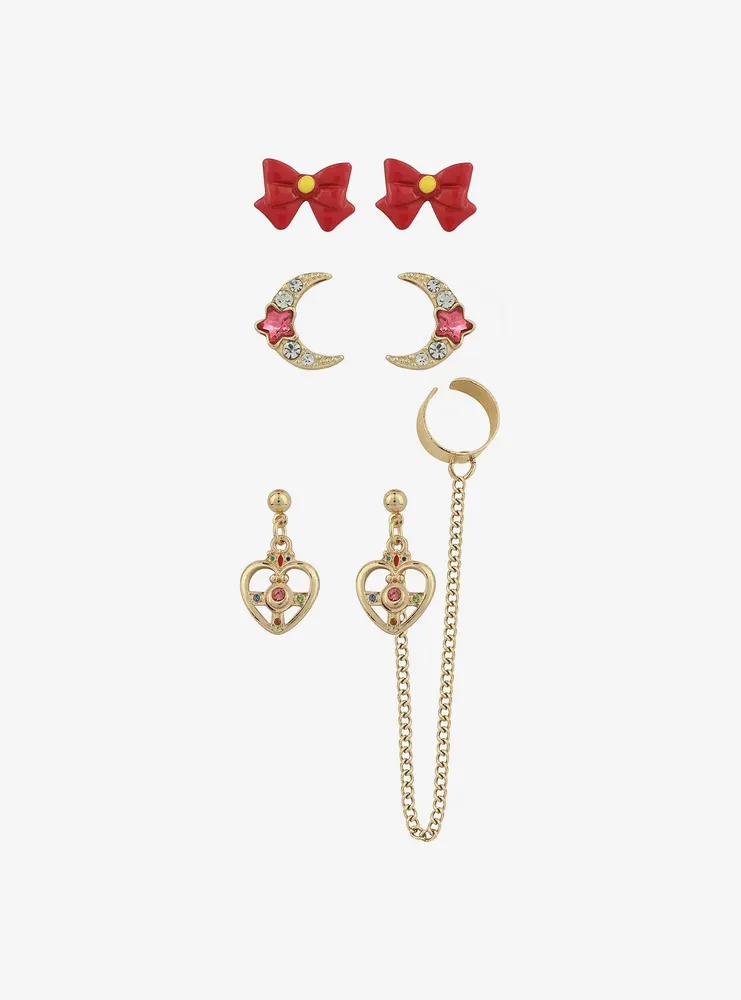 Pretty Guardian Sailor Moon Symbols Stud & Cuff Earring Set