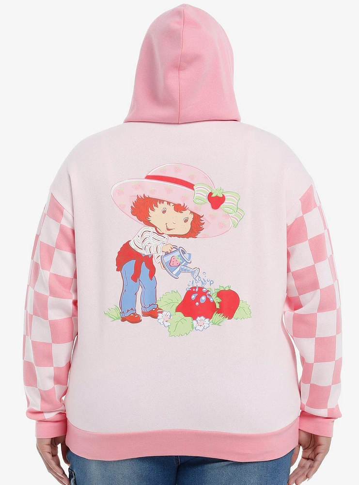 Strawberry Shortcake Checkered Color-Block Girls Hoodie Plus