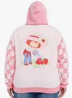 Strawberry Shortcake Checkered Color-Block Girls Hoodie Plus