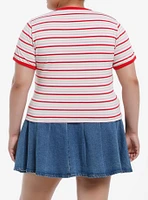 Strawberry Shortcake Stripe Girls Ringer T-Shirt Plus