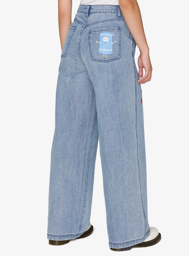 South Park Characters Wide Leg Denim Pants