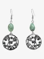 Thorn & Fable Green Stone Mushroom Pendant Earrings