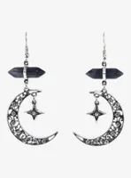 Cosmic Aura Rhinestone Moon Crystal Earrings