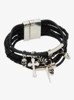Social Collision® Goth Charm Cord Cuff Bracelet