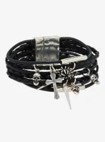 Social Collision® Goth Charm Cord Cuff Bracelet