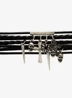 Social Collision® Goth Charm Cord Cuff Bracelet