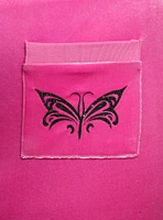 Sweet Society Pink Glitter Butterflies Velvet Girls Lounge Pants Plus