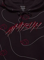 Naruto Shippuden Akatsuki Clouds Patterned Hooded Sweatshirt - BoxLunch Exclusive