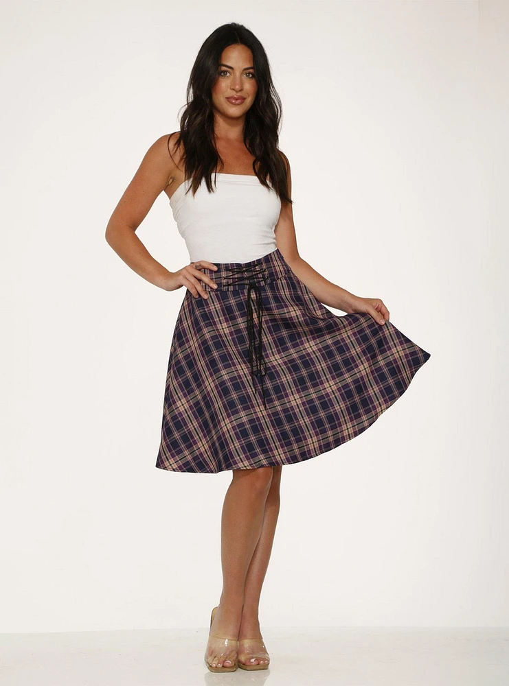 Purple Plaid Skirt