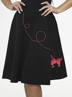 Black Hot Pink Poodle Skirt
