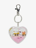 The Powerpuff Girls Glitter 3D Floating Heart Keychain