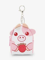 Strawberry Cow Mini Backpack Keychain