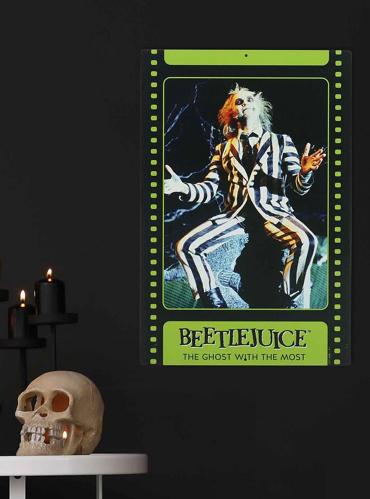 Beetlejuice Trading Card Metal Sign