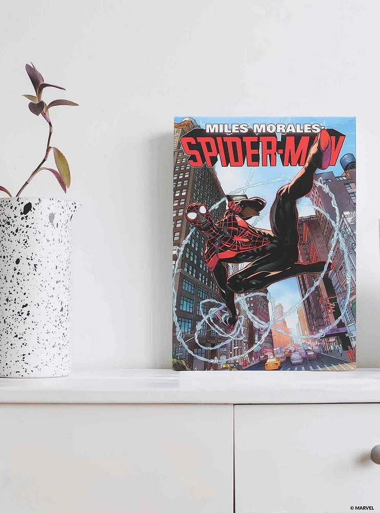 Marvel Spider-Man Miles Morales City Scene Canvas Wall Decor