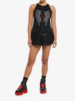 Social Collision Winged Heart Lace-Up Girls Tank Top