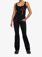 Social Collision Bedazzled Gothic Cross Girls Tank Top