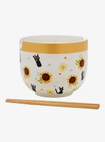 Studio Ghibli Kiki's Delivery Service Jiji Sunflower Ramen Bowl and Chopsticks — BoxLunch Exclusive