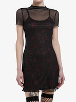 Social Collision Red & Black Star Twofer Cami Dress