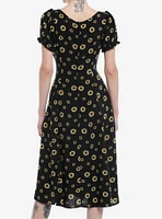 Thorn & Fable Yellow Sunflower Empire Midi Dress