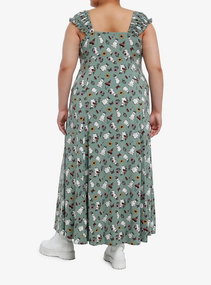 Thorn & Fable Mushroom Ghost Empire Maxi Dress Plus