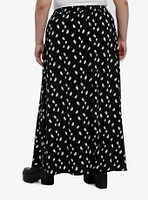 Thorn & Fable Black White Ghost Maxi Skirt Plus