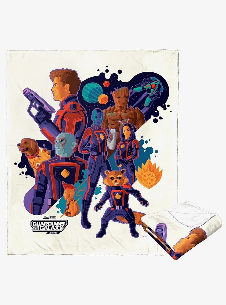 Marvel Guardians of the Galaxy: Vol. 3 Galactic Pop Art Silk Touch Throw Blanket