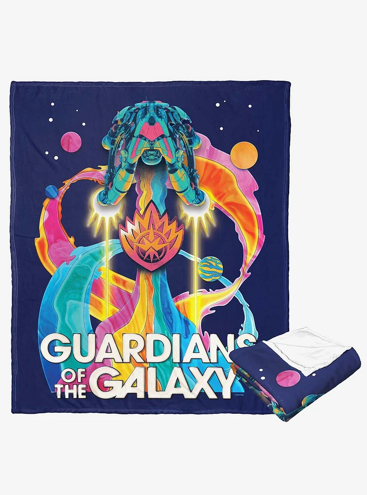 Marvel Guardians of the Galaxy: Vol. 3 Psychedelic Space Ship Silk Touch Throw Blanket