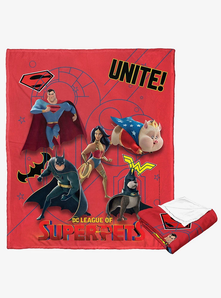 DC League Of Super-Pets Super Pet Team Silk Touch Throw Blanket