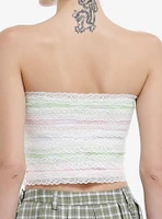 Sweet Society Stripe Rosette Lace Girls Tube Top