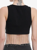 Cosmic Aura Wanted Dead Or Alive Rhinestone Fringe Girls Tank Top