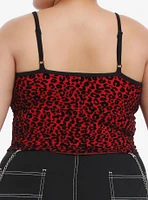 Social Collision Cheetah Bow Mesh Girls Crop Cami Plus