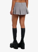 Grey Pleated Micro Skort