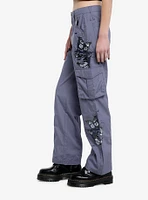 Slate Grey Butterfly Filigree Girls Cargo Pants