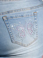 Sweet Society Pink Rhinestone Star Belt Low-Rise Jeans Plus