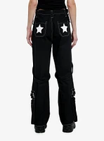 Black Stars & Straps Girls Skate Pants