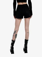 Cosmic Aura Black Buckles & Chains Girls Denim Shorts