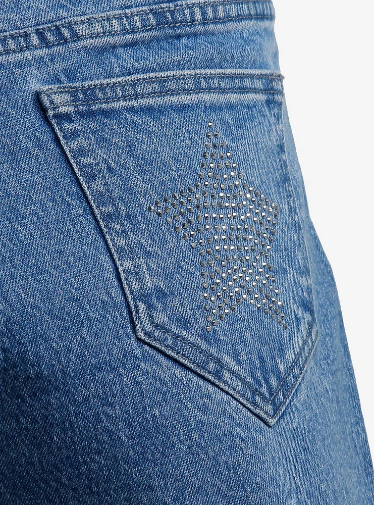 Silver Star Rhinestone Mom Shorts