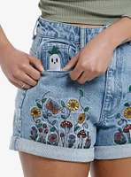 Thorn & Fable Ghost Sunflower Mom Shorts