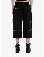 Social Collision Black Stud Grommet Zip-Off Cargo Shorts