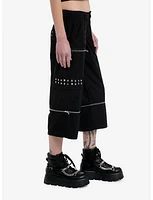 Social Collision Black Stud Grommet Zip-Off Cargo Shorts