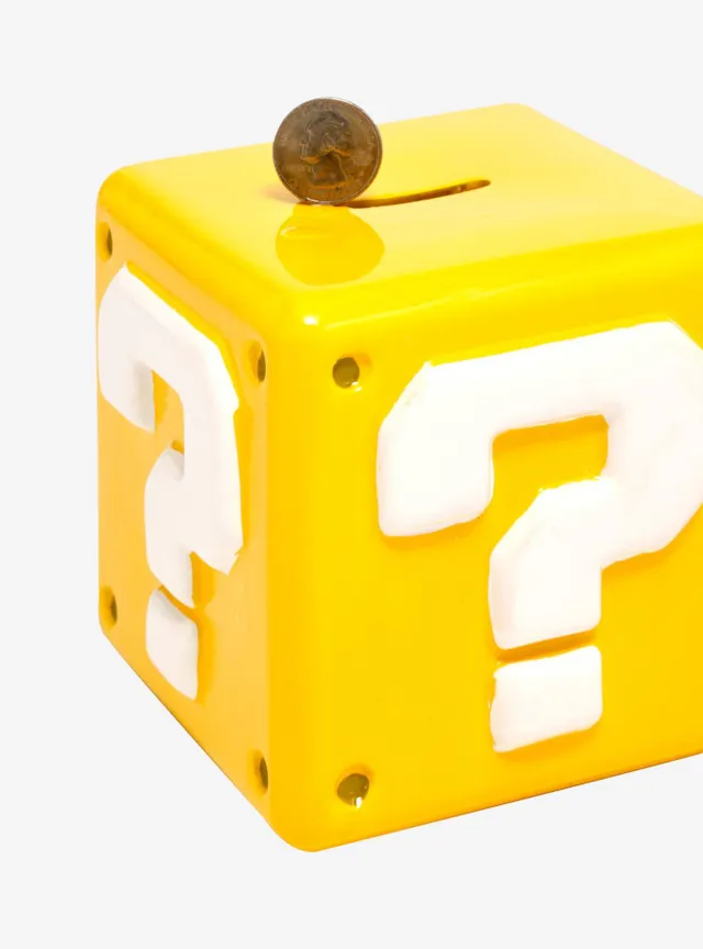 Hot Topic Super Mario Question Block Coin Bank