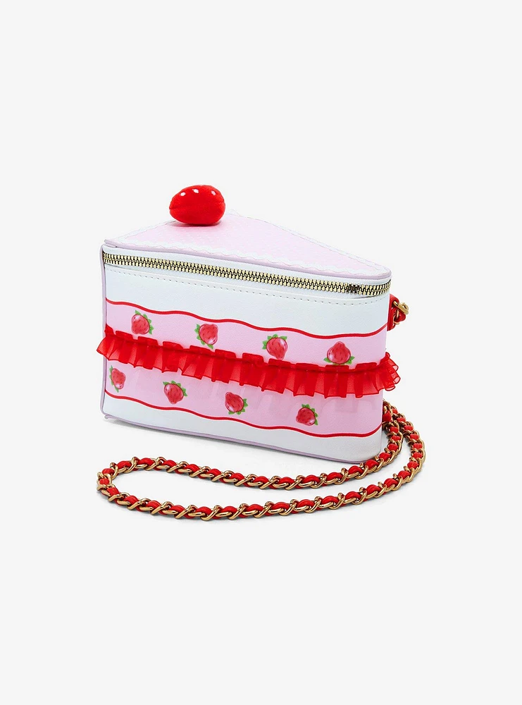 Strawberry Shortcake Cake Slice Figural Crossbody Bag