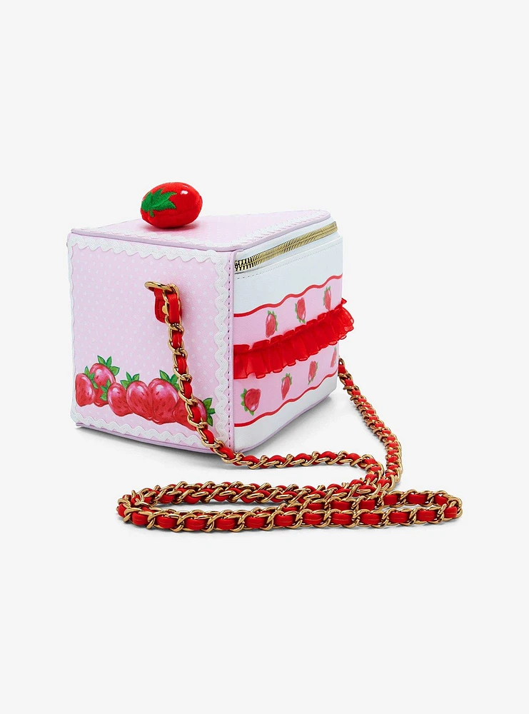 Strawberry Shortcake Cake Slice Figural Crossbody Bag