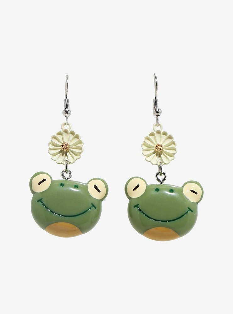 Thorn & Fable Frog Daisy Earrings