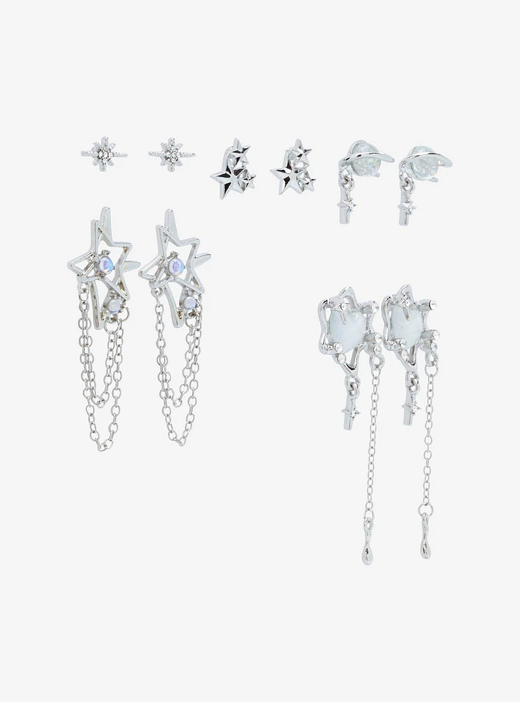 Thorn & Fable Star Heart Planet Drop Earring Set