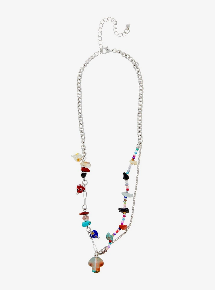 Thorn & Fable Mushroom Rock Bead Chain Necklace