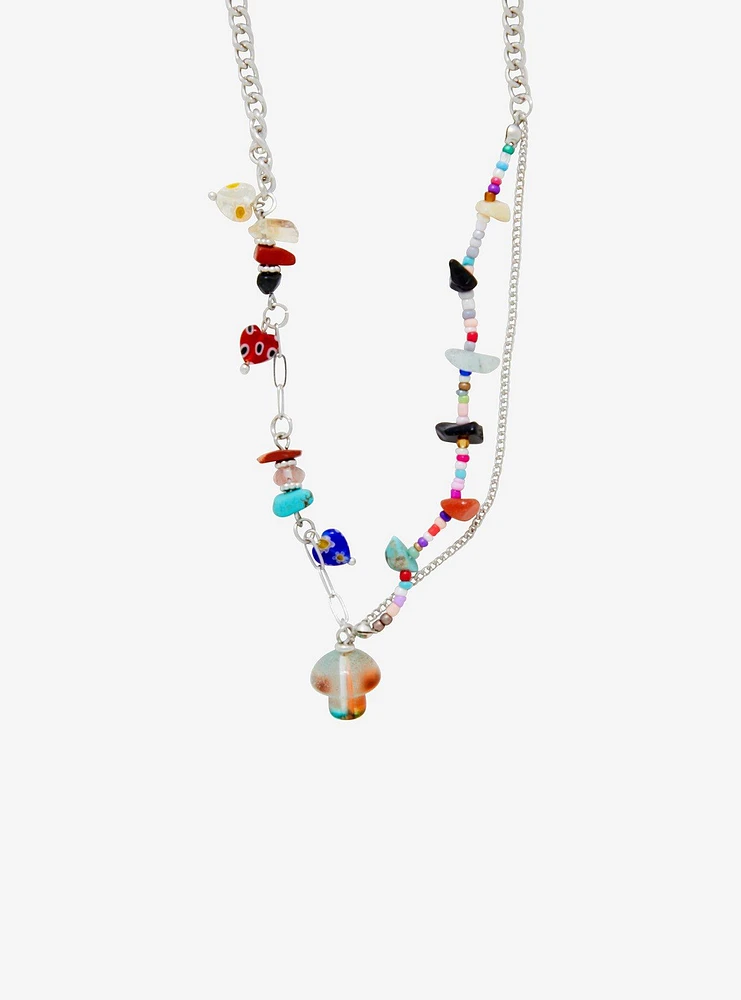 Thorn & Fable Mushroom Rock Bead Chain Necklace