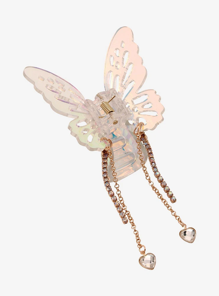 Thorn & Fable Iridescent Butterfly Chain Claw Hair Clip