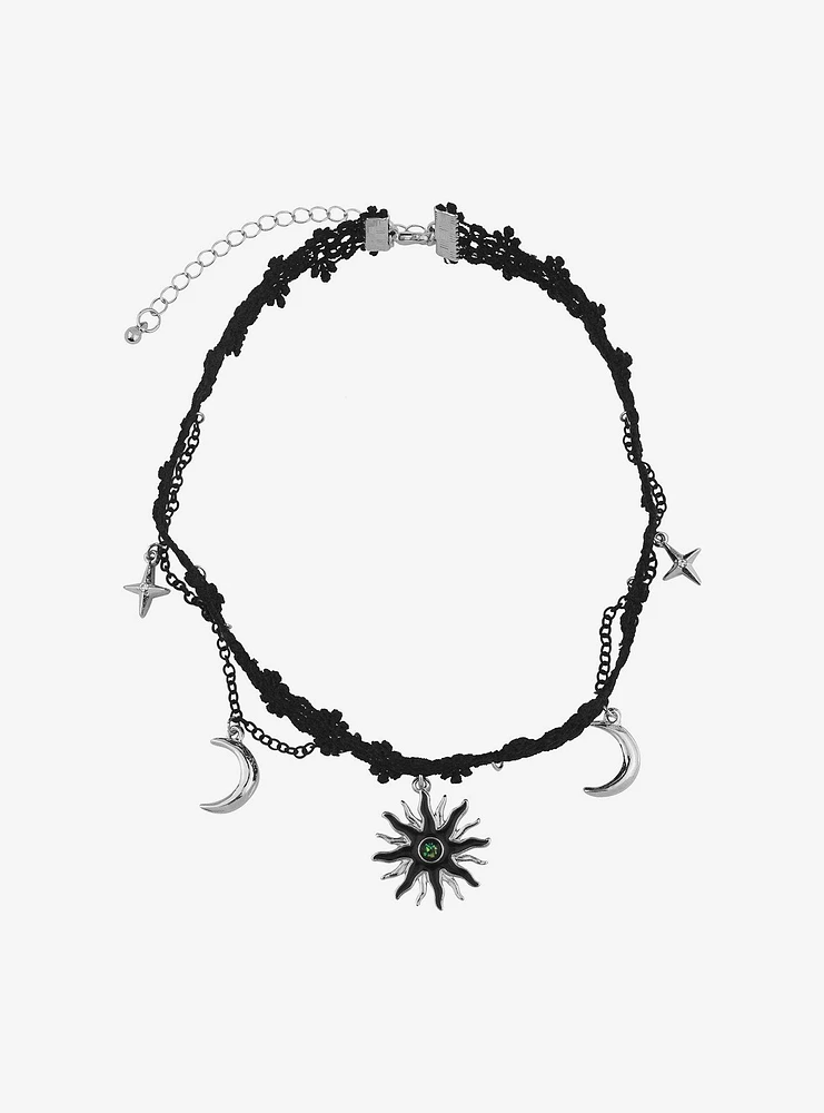 Cosmic Aura Black Lace Celestial Choker