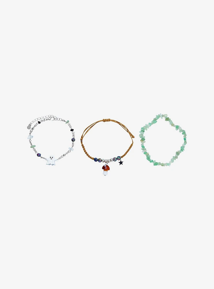 Thorn & Fable Ghost Mushroom Bracelet Set